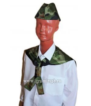 Детский костюм Военного №2 (воротник с планкой + пилотка)
